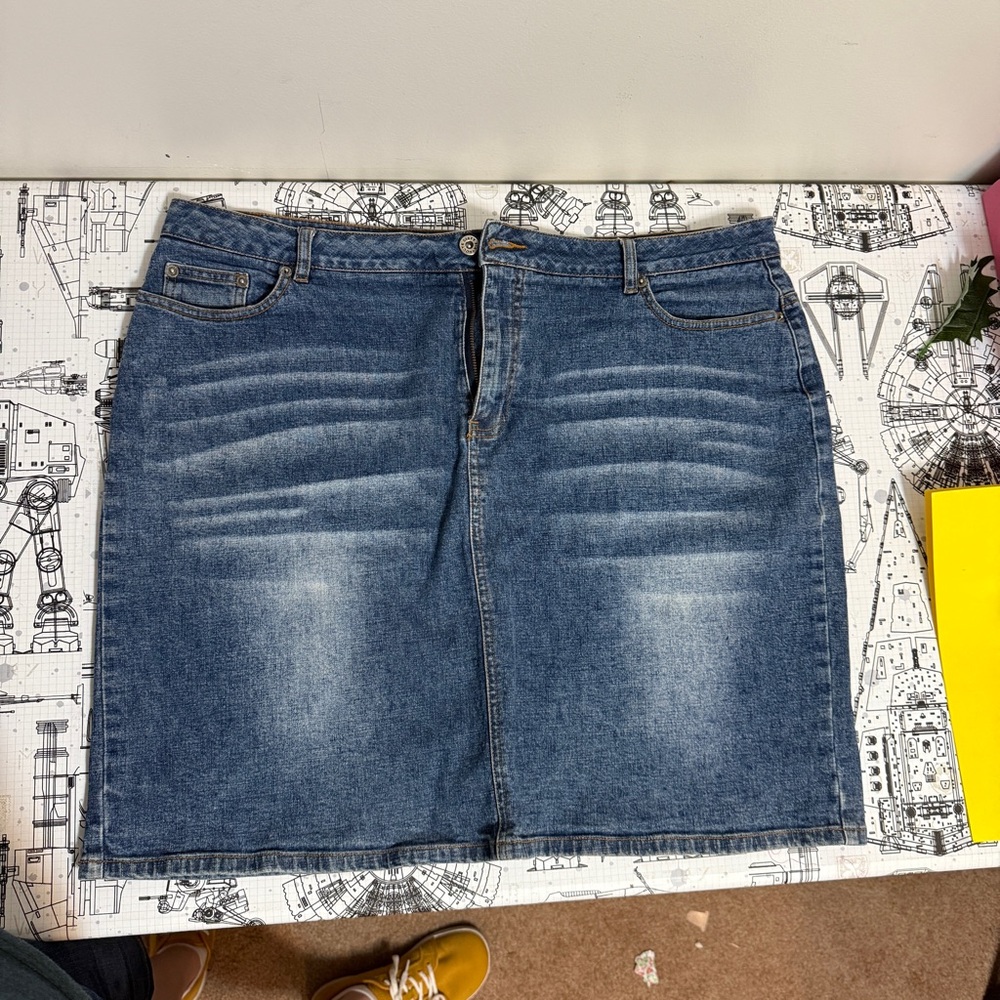 Vintage Denim Pencil Skirt
